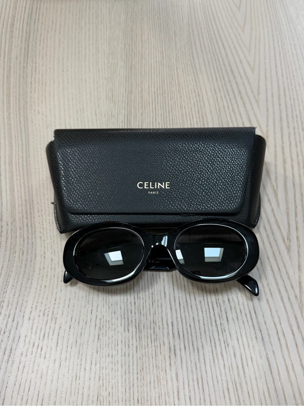 Celine Triomphe oval-frame acetate sunglasses